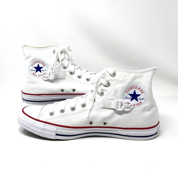 Converse Mens Size 168263C CTAS Buckle Up High Top White Neo Pink Canvas Sneaker - Picture 10 of 13